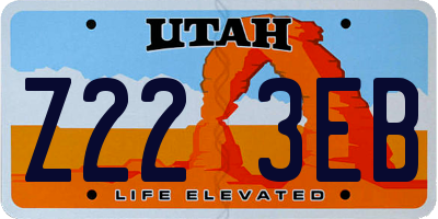 UT license plate Z223EB