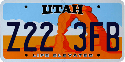 UT license plate Z223FB