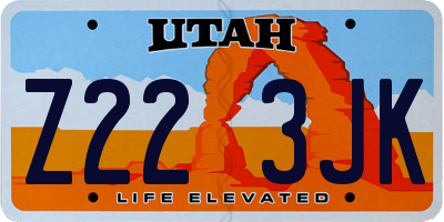 UT license plate Z223JK
