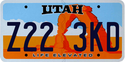 UT license plate Z223KD