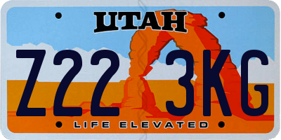 UT license plate Z223KG