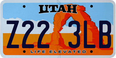 UT license plate Z223LB