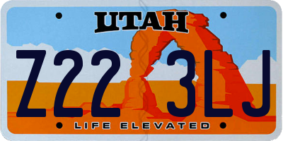 UT license plate Z223LJ