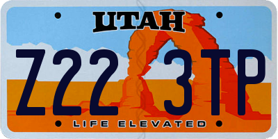 UT license plate Z223TP