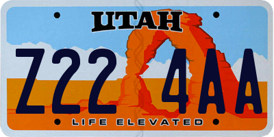 UT license plate Z224AA