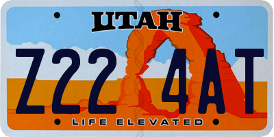 UT license plate Z224AT