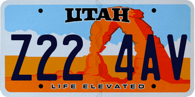UT license plate Z224AV