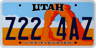 UT license plate Z224AZ
