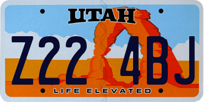 UT license plate Z224BJ