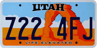 UT license plate Z224FJ