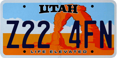 UT license plate Z224FN