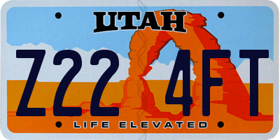 UT license plate Z224FT