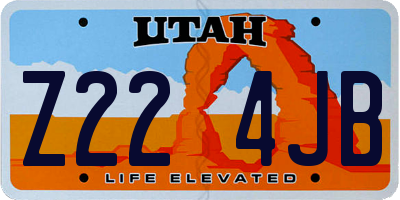 UT license plate Z224JB