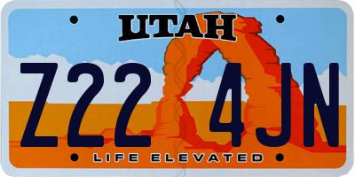 UT license plate Z224JN