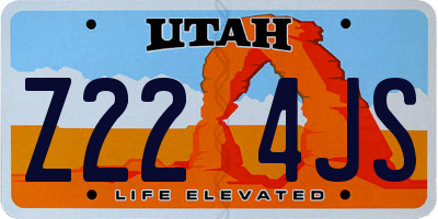 UT license plate Z224JS