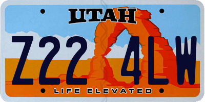 UT license plate Z224LW