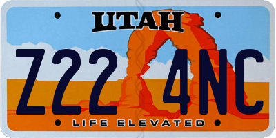 UT license plate Z224NC