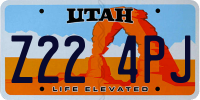 UT license plate Z224PJ