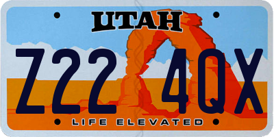 UT license plate Z224QX