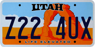 UT license plate Z224UX