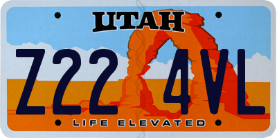UT license plate Z224VL