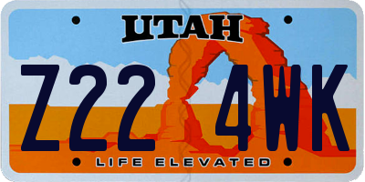 UT license plate Z224WK