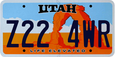 UT license plate Z224WR