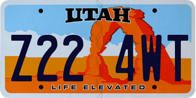 UT license plate Z224WT