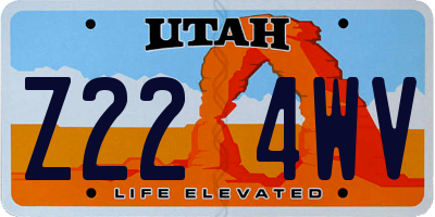UT license plate Z224WV