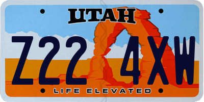 UT license plate Z224XW