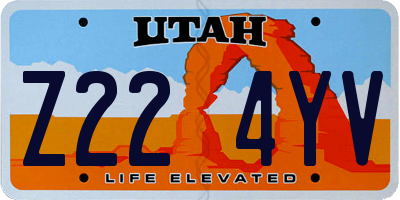 UT license plate Z224YV