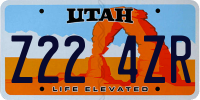 UT license plate Z224ZR