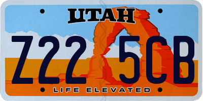 UT license plate Z225CB