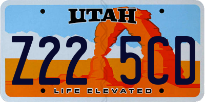 UT license plate Z225CD