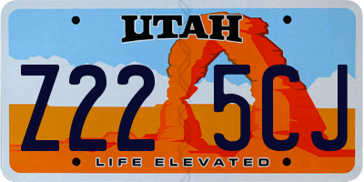 UT license plate Z225CJ