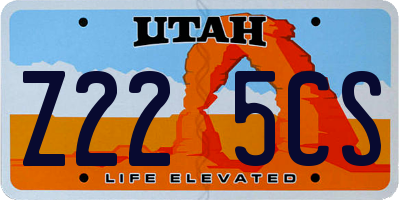 UT license plate Z225CS