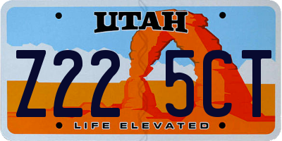 UT license plate Z225CT