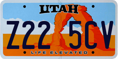 UT license plate Z225CV