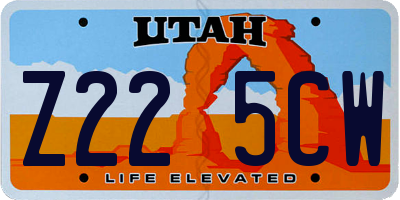 UT license plate Z225CW