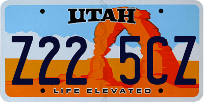 UT license plate Z225CZ