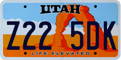 UT license plate Z225DK