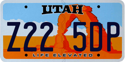 UT license plate Z225DP