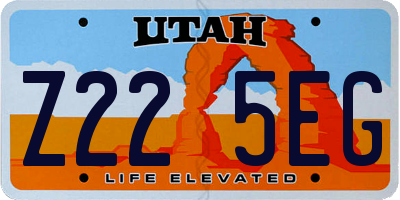 UT license plate Z225EG