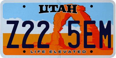 UT license plate Z225EM