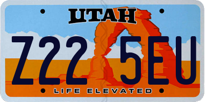 UT license plate Z225EU