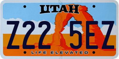 UT license plate Z225EZ