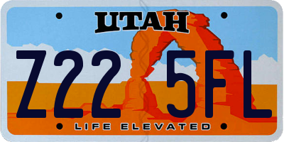 UT license plate Z225FL
