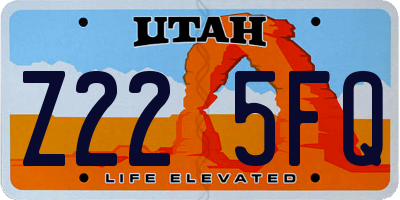 UT license plate Z225FQ