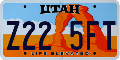 UT license plate Z225FT