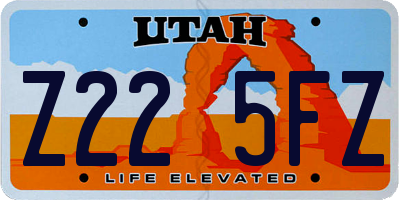 UT license plate Z225FZ